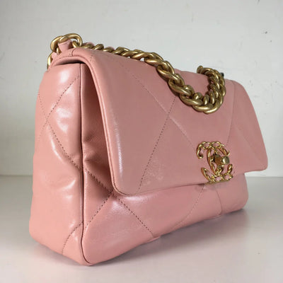 Chanel 19 Flap Small Pink Lambskin AG/R/SHW