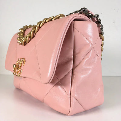 Chanel 19 Flap Small Pink Lambskin AG/R/SHW