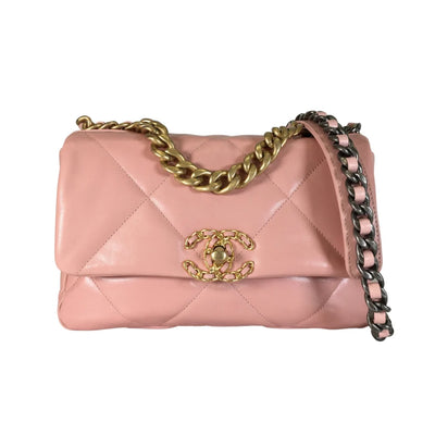 Chanel 19 Flap Small Pink Lambskin AG/R/SHW