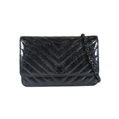 Chanel Wallet On Chain (WOC) Black Patent BHW