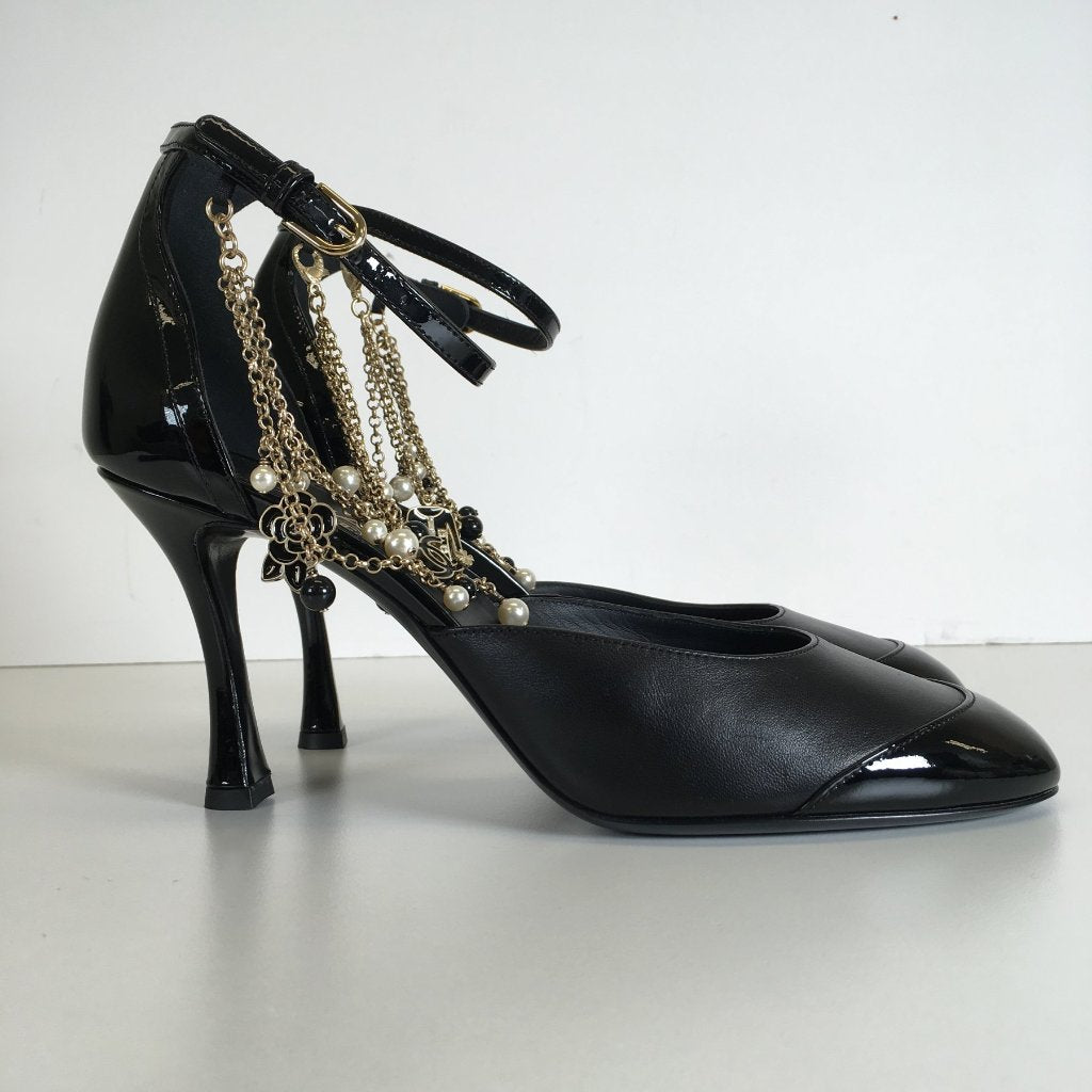 Chanel Ankle Chain Strap Heels Size 40