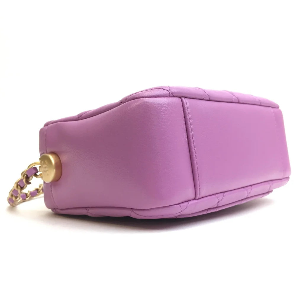 Chanel Pearl Crush Camera Bag Purple Lambskin AGHW