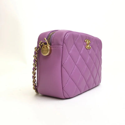 Chanel Pearl Crush Camera Bag Purple Lambskin AGHW