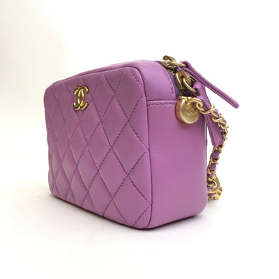 Chanel Pearl Crush Camera Bag Purple Lambskin AGHW