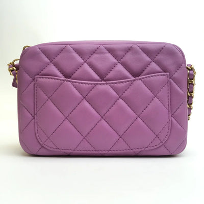 Chanel Pearl Crush Camera Bag Purple Lambskin AGHW