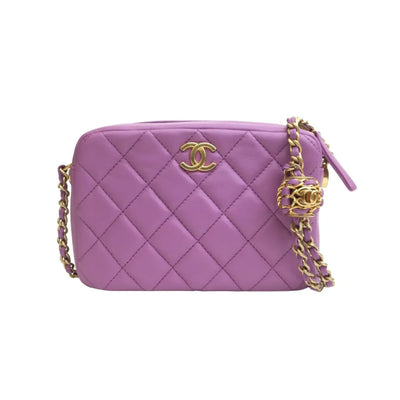 Chanel Pearl Crush Camera Bag Purple Lambskin AGHW