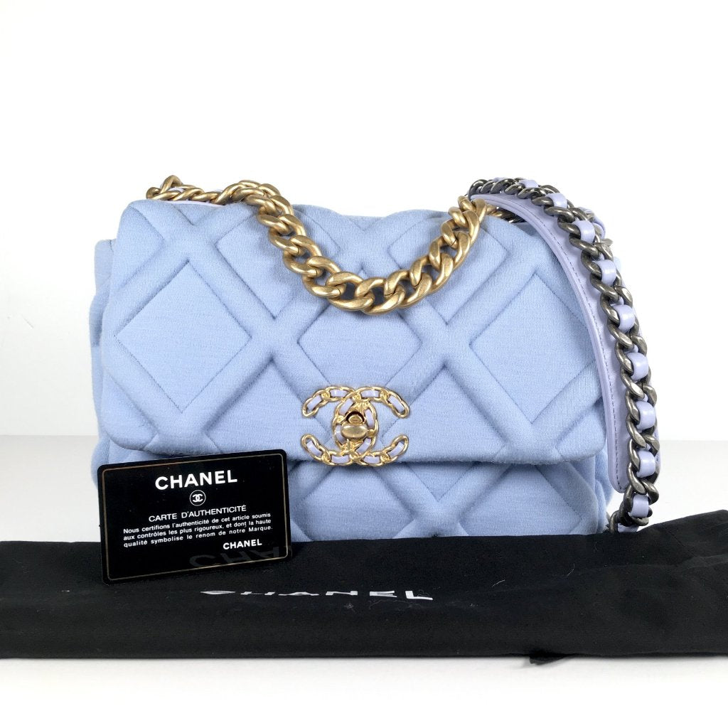 Chanel 19 Flap Small Blue Jersey