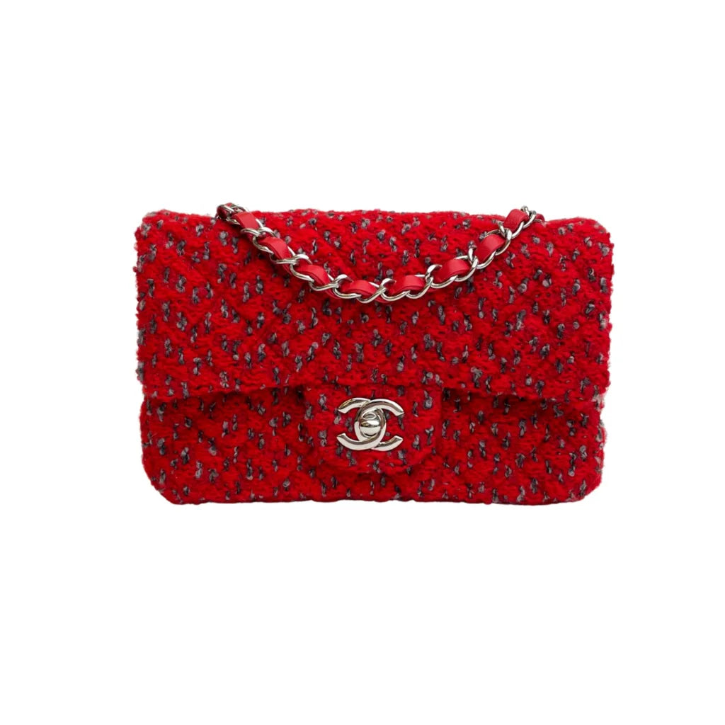 Chanel Mini Rectangle Red Tweed SHW