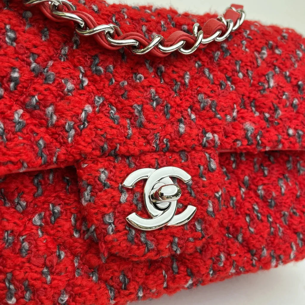 Chanel Mini Rectangle Red Tweed SHW