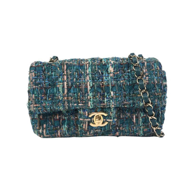 Chanel Mini Rectangle Blue Tweed