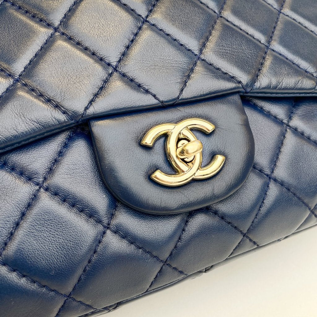 Chanel Classic Single Flap Blue Lambskin