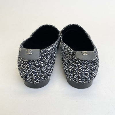 Chanel Tweed CC Coin Loafers Size 39