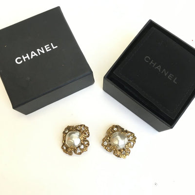 Chanel Clip On Pearl Earrings