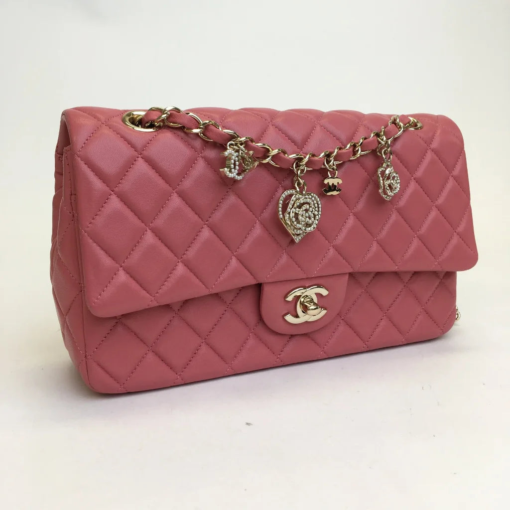 Chanel Charms Flap Medium Pink Lambskin LGHW