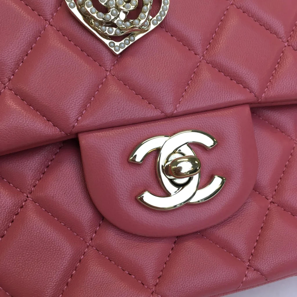 Chanel Charms Flap Medium Pink Lambskin LGHW