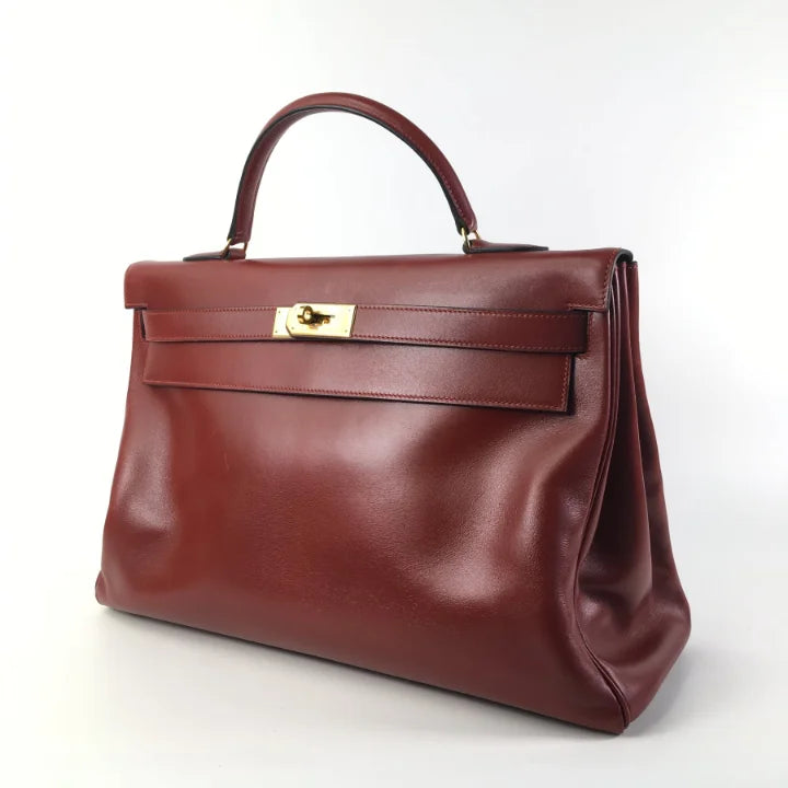 Hermes Kelly 40 Rouge H Box Calf