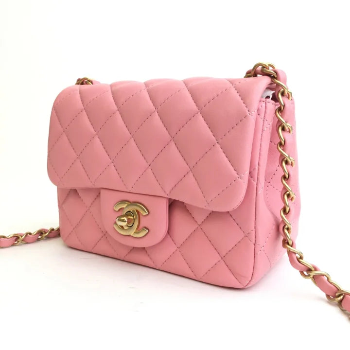 Chanel Square Mini Pink Lambskin AGHW