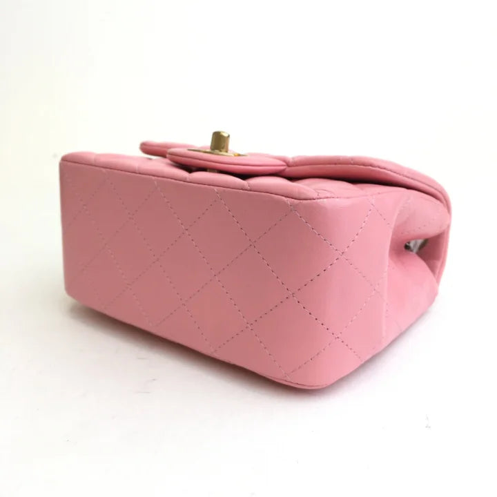 Chanel Square Mini Pink Lambskin AGHW