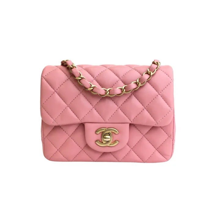 Chanel Square Mini Pink Lambskin AGHW