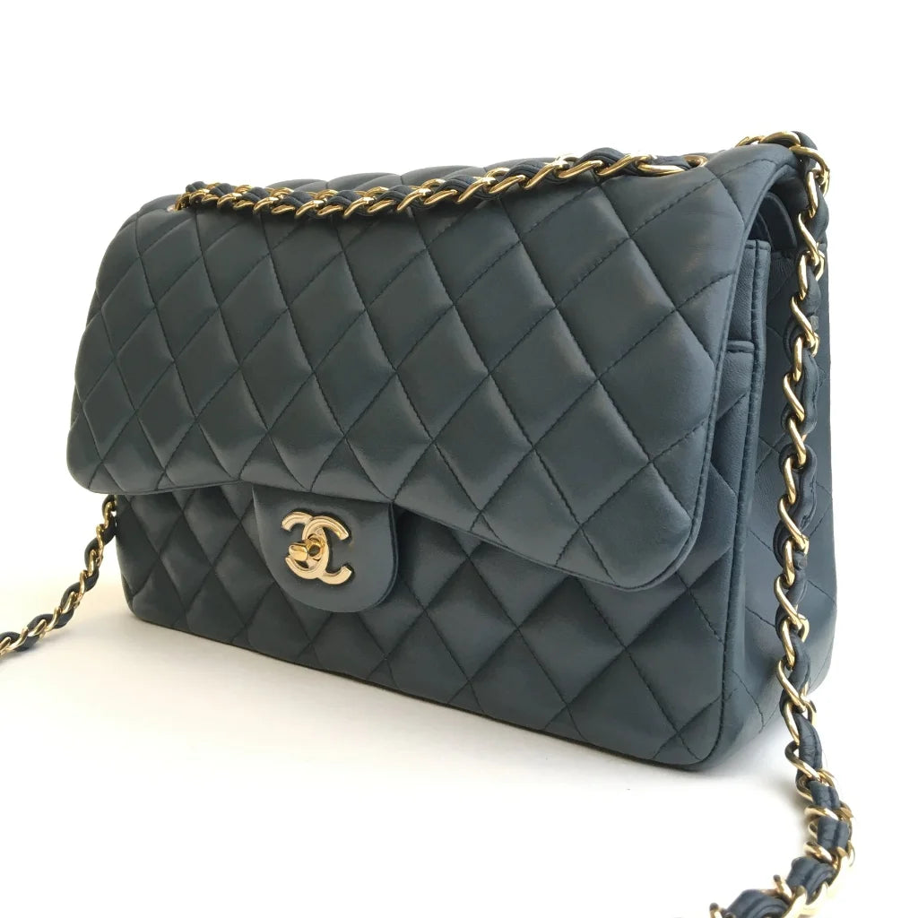 Chanel Classic Flap Jumbo Blue Lambskin