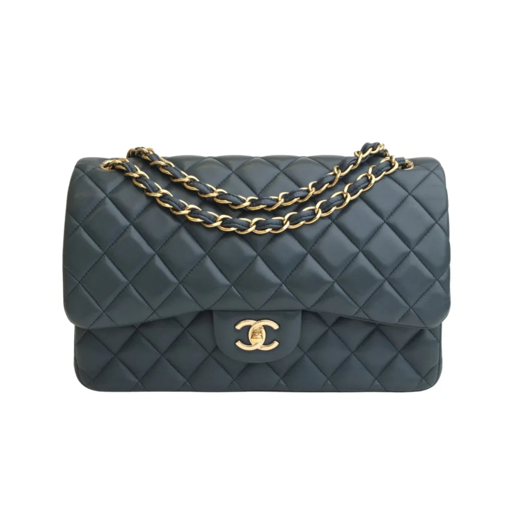 Chanel Classic Flap Jumbo Blue Lambskin