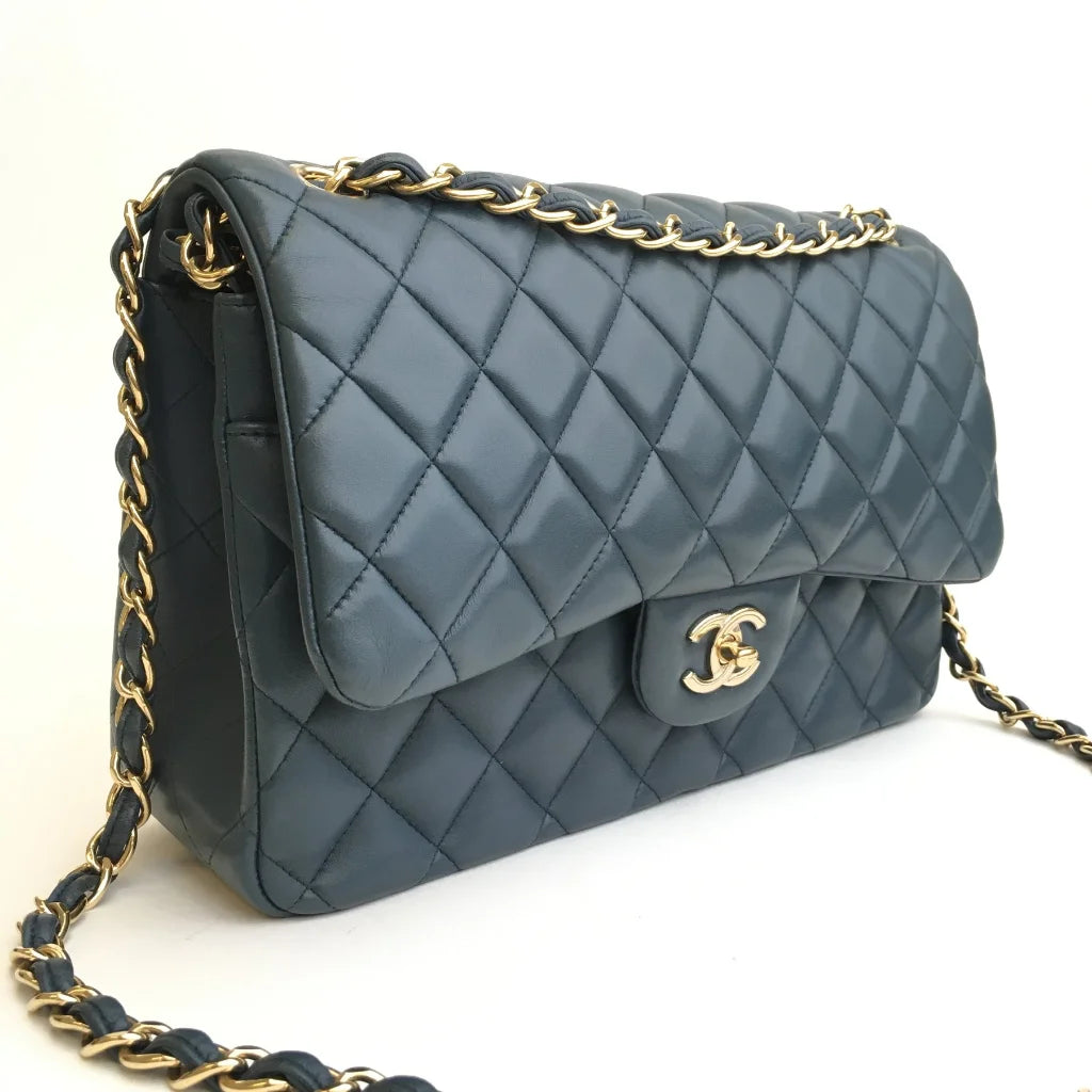 Chanel Classic Flap Jumbo Blue Lambskin