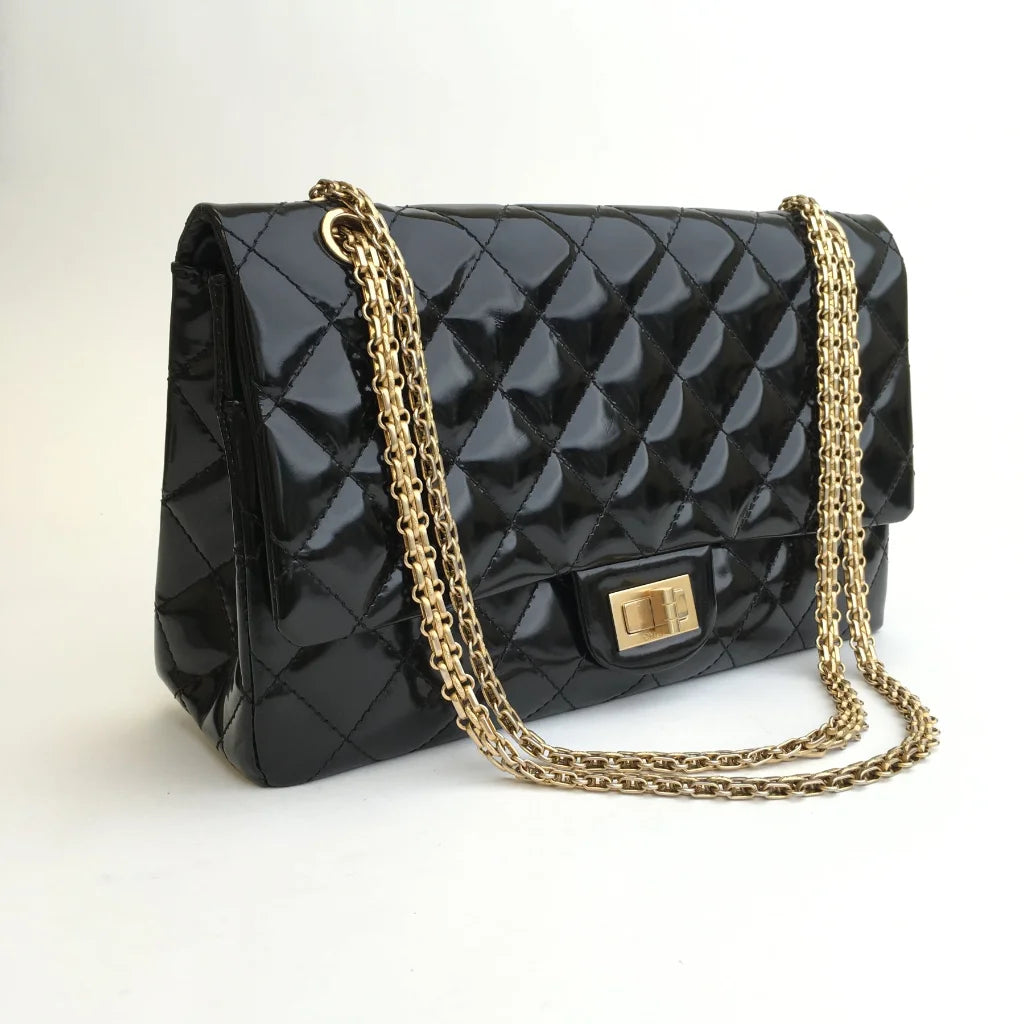 Chanel Reissue 227 Black Patent AGHW