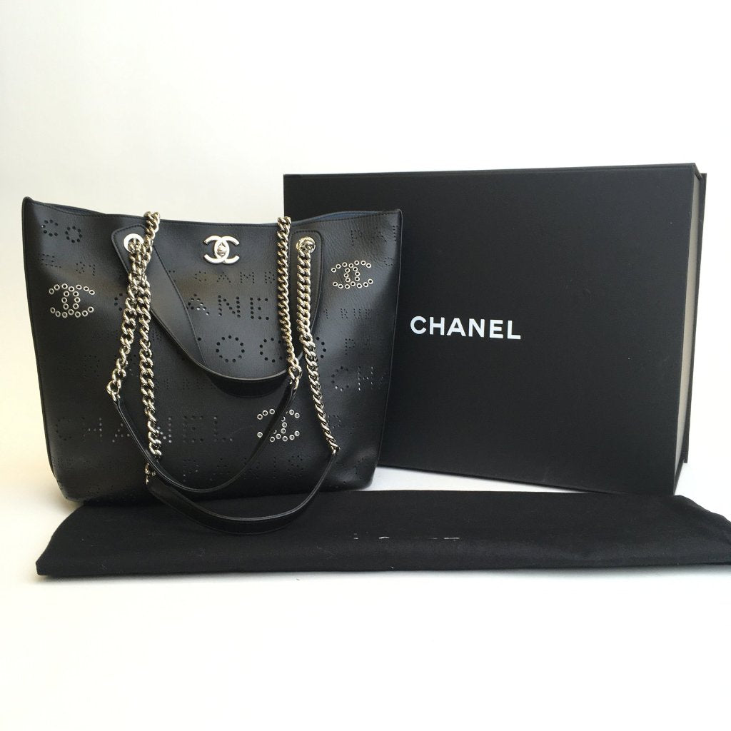 Chanel Eyelet Shopping Tote