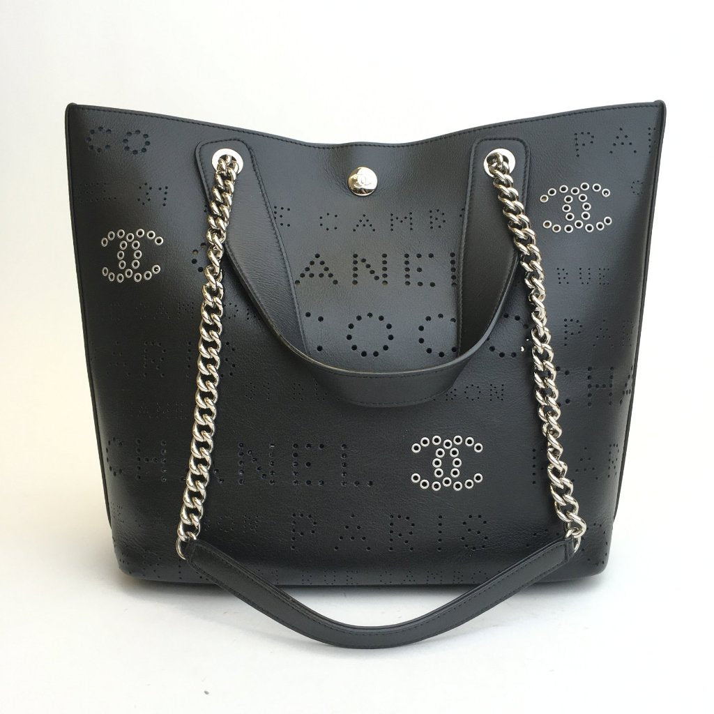 Chanel Eyelet Shopping Tote