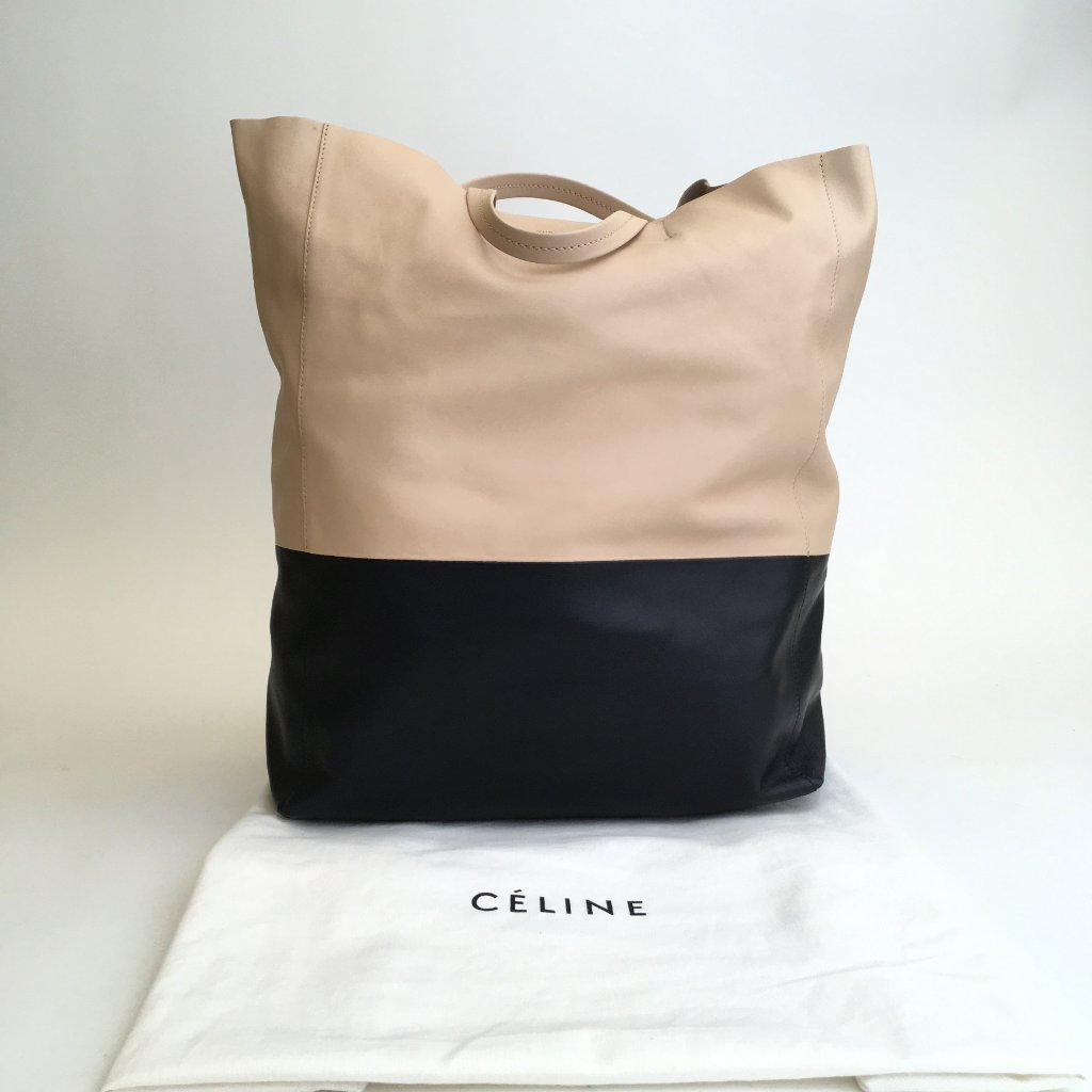 Celine Bicolor Cabas Vertical Tote