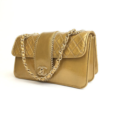 Chanel Madison Flap Bag Gold Patent GHW