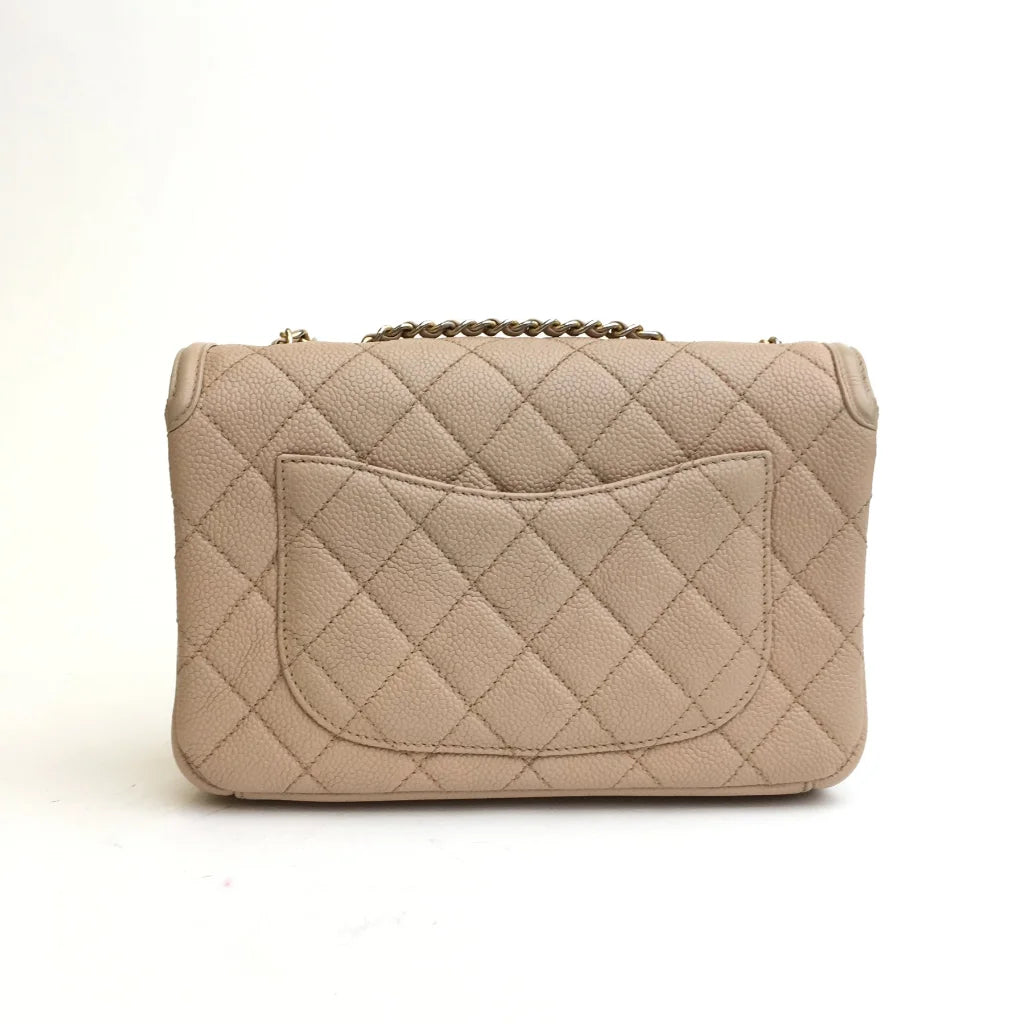 Chanel Filigree Bag Small Beige Caviar GHW