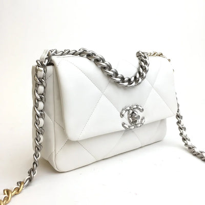 Chanel 19 Flap Small White Lambskin