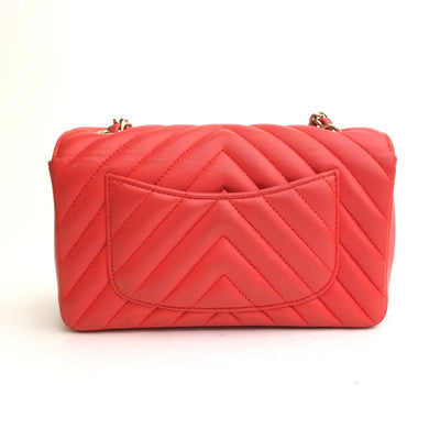 Chanel Chevron Mini Rectangle Red Calfskin LGHW