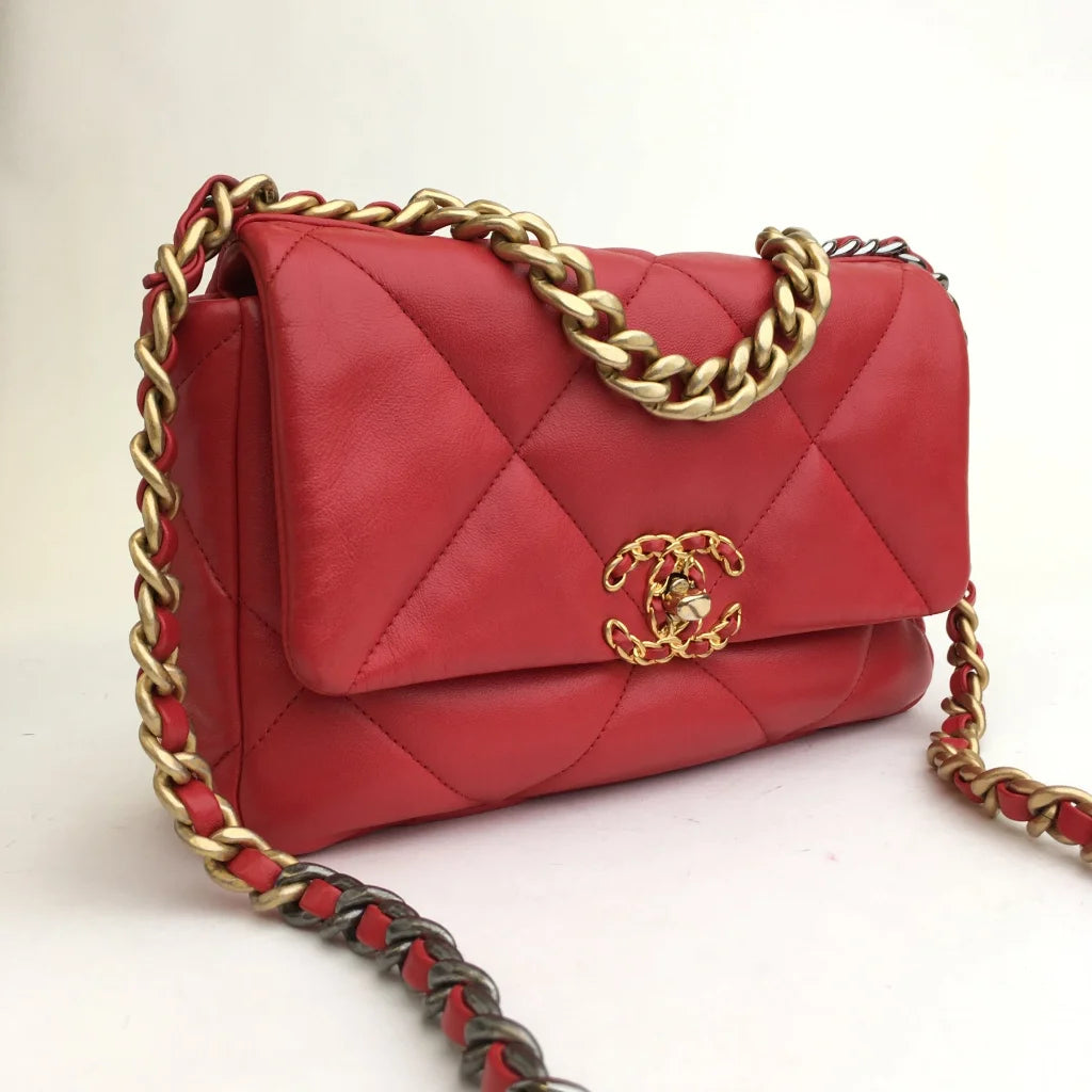 Chanel 19 Flap Small Red Lambskin