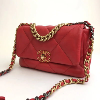 Chanel 19 Flap Small Red Lambskin