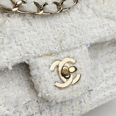 Chanel Classic Flap Medium White Tweed