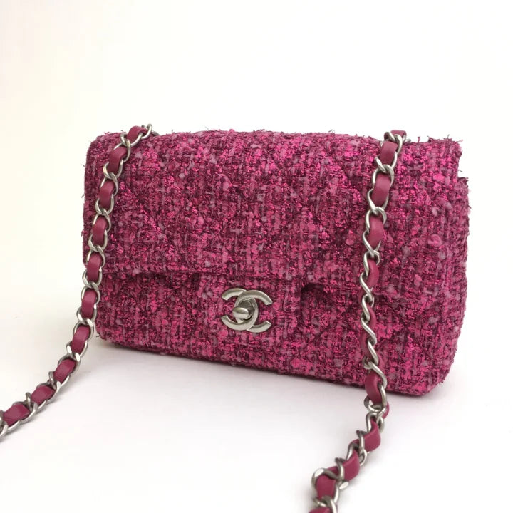 Chanel Mini Rectangle Pink Tweed SHW