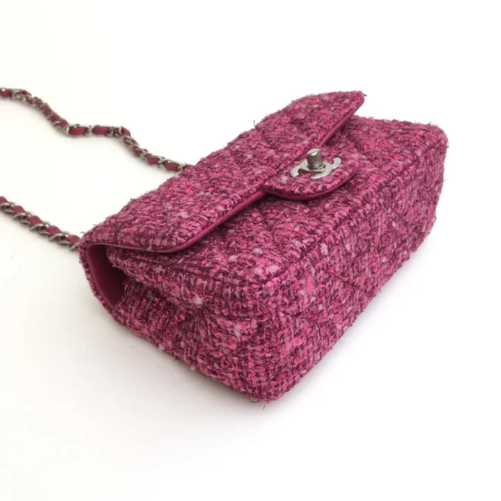 Chanel Mini Rectangle Pink Tweed SHW