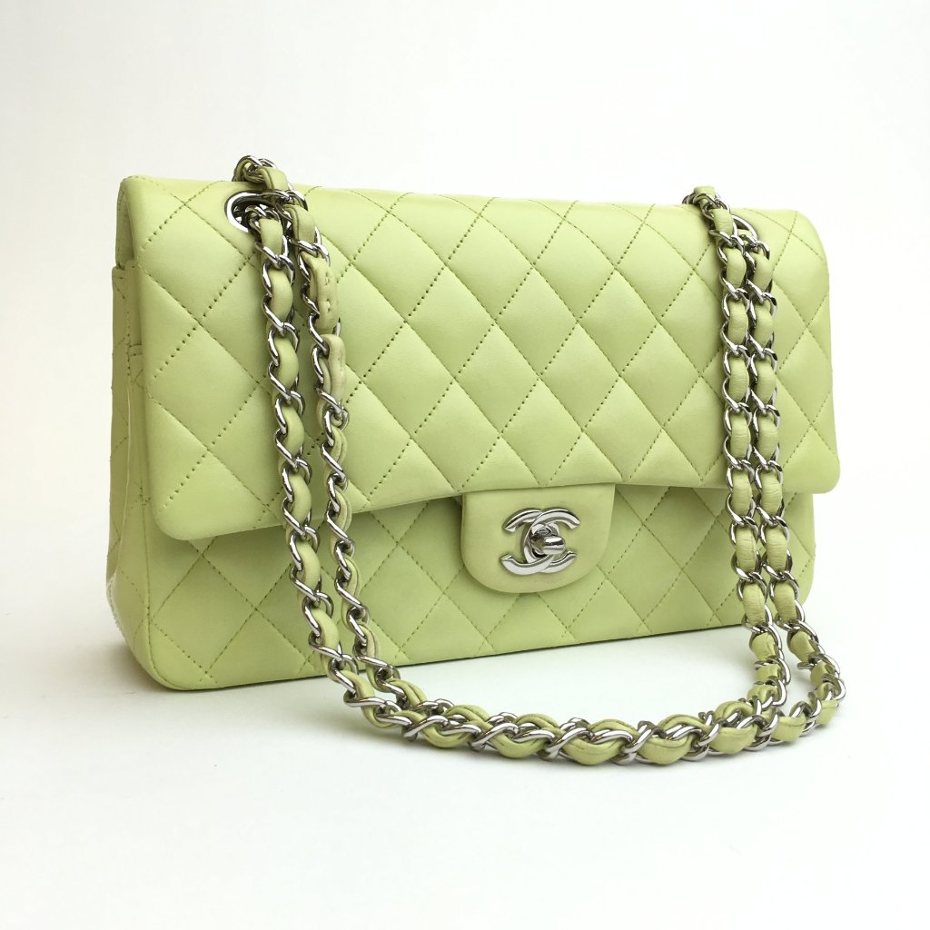 Chanel Classic Flap Medium Green Lambskin SHW