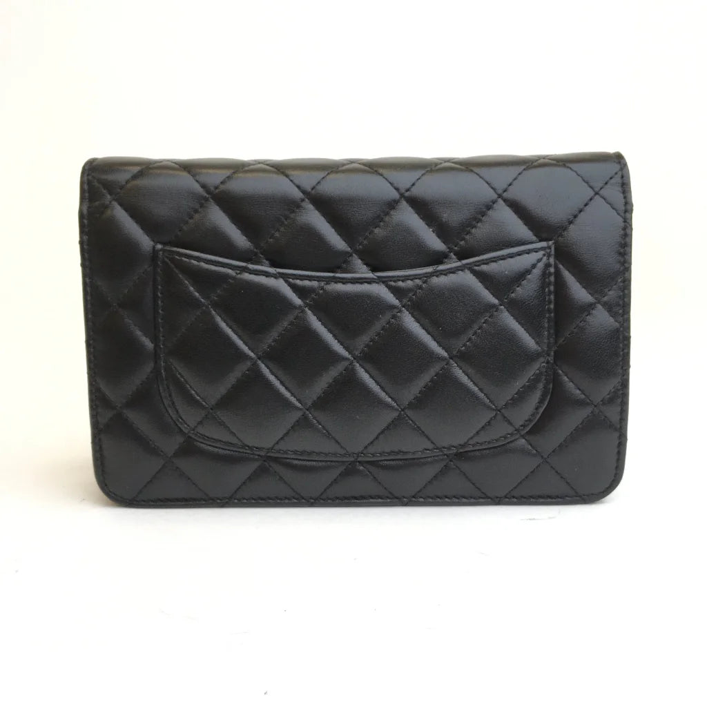 Chanel Pearl Crush Wallet On Chain (WOC) Black Lambskin GHW