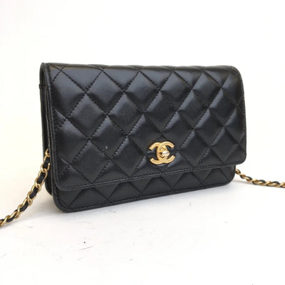 Chanel Pearl Crush Wallet On Chain (WOC) Black Lambskin GHW