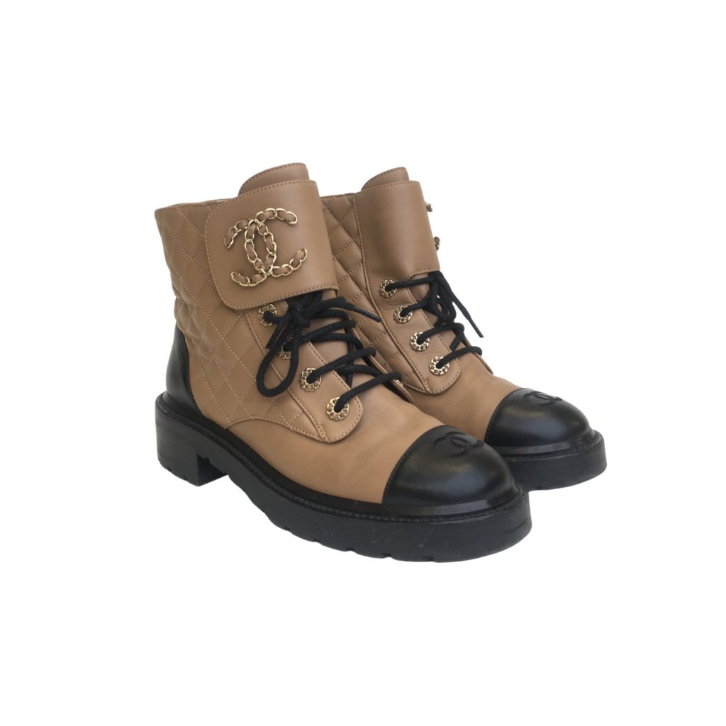 Chanel Combat Boots Sz 39