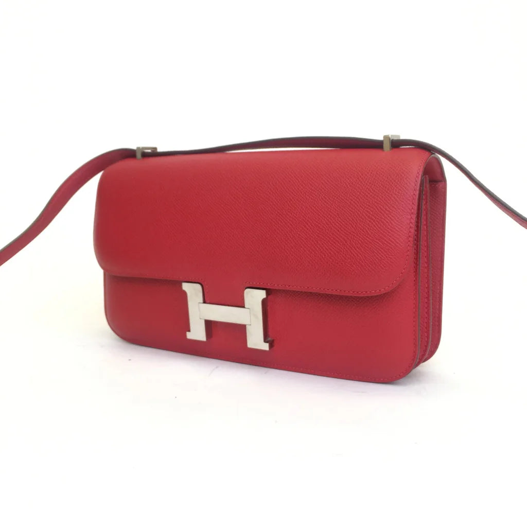 Hermes Constance Elan Rouge Casaque Epsom PHW