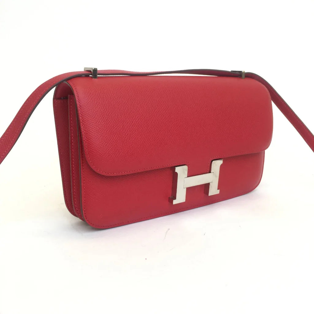 Hermes Constance Elan Rouge Casaque Epsom PHW