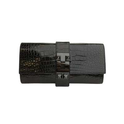 Hermes So Black Alligator Medor Clutch