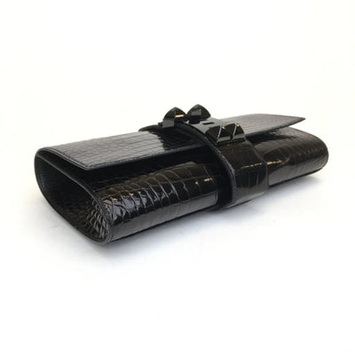 Hermes So Black Alligator Medor Clutch