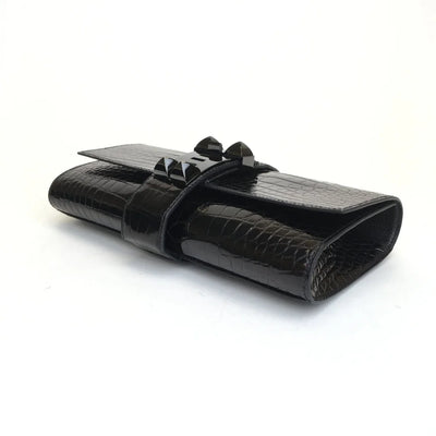 Hermes So Black Alligator Medor Clutch