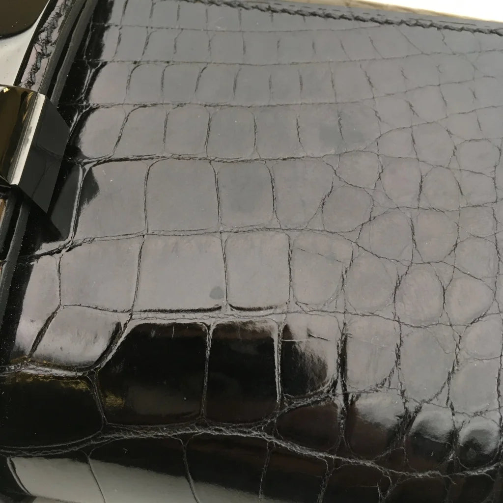 Hermes So Black Alligator Medor Clutch