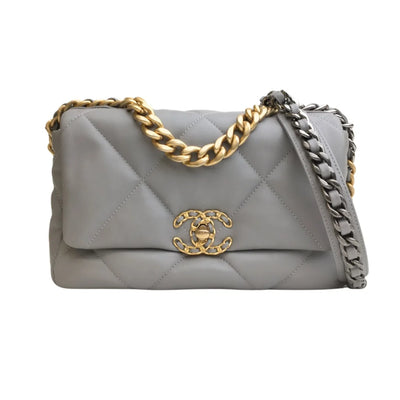 Chanel 19 Flap Small 21B Grey Lambskin